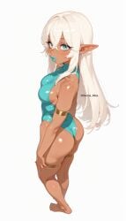artist_request big_ass big_breasts big_butt blonde_hair blue_eyes blue_lipstick bubble_ass bubble_butt commission curvaceous curvy curvy_female curvy_figure elf elf_ears elf_female feet kissable_lips large_ass legs leotard lord_of_the_rings oblivion oc pointy_ears shiny_clothes shiny_skin sideboob skyrim slave slavegirl submissive_female tan-skinned_female the_elder_scrolls thick_thighs thigh_strap thong_leotard voluptuous_female white_hair wide_hips world_of_warcraft yumi_dark_elf