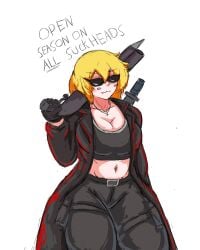 cosplay_request don_quixote_(limbus_company) female gun limbus_company littleteze project_moon yellow_hair