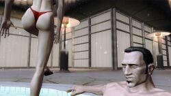 3d breasts chad_bingham_jr. christmas female hitman hitman_blood_money io-interactive red_bikini screenshot sexy video_games white_hair white_skin