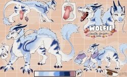 absurd_res animal_genitalia animal_penis anus backsack balls barbel_(anatomy) canine_genitalia canine_penis claws color_swatch dragon eastern_dragon erection fangs feral flesh_whiskers fur furred_dragon furred_scalie genitals hi_res horn kasicz knot male model_sheet mythological_creature mythological_scalie mythology open_mouth pawpads paws penis quadruped scalie scarf solo tail teeth wolfie-feral