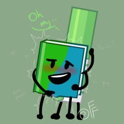 1boy 1girls 2d 2d_(artwork) battle_for_bfdi battle_for_dream_island bfb bfdi blush blushing book book_(bfdi) dialogue digital_drawing_(artwork) female fingering fingering_partner fingering_pussy fizzyfox_(artist) green_text holding_partner jacknjellify looking_pleasured male marker marker_(bfdi) marker_the_green masturbation object_show object_show_community object_shows osc pussy sex squirting text the_power_of_two tpot trembling