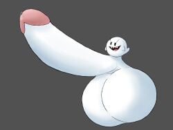1boy 4:3 absurd_res anthro balls big_balls big_penis bodily_fluids boo_(mario) dripping genital_fluids genitals ghost hi_res huge_balls huge_cock hyper hyper_balls hyper_genitalia hyper_penis leaking_precum male mario_(series) massive_balls massive_penis nintendo penis precum precum_drip precum_on_own_penis precum_on_penis precum_squirt precum_string solo spirit