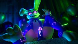 16:9 3_toes 3d_(artwork) 4k absurd_res anthro balls bodily_fluids bottomless bottomless_anthro bottomless_male bow_tie buckteeth clothed clothing colored_cum cum cum_on_penis digital_media_(artwork) erection feet five_nights_at_freddy's five_nights_at_freddy's:_help_wanted furniture genital_fluids genitals glitchtrap glowing glowing_cum glowing_eyes hi_res humanoid_genitalia humanoid_penis hypnotic_eyes jizzyfox lagomorph legwear leporid looking_at_viewer male mammal on_table open_mouth penis pink_eyes purple_balls purple_clothing purple_cum purple_legwear purple_penis purple_thigh_highs rabbit scottgames sitting sitting_on_table solo spiral spiral_eyes spread_legs spreading star_print table teeth thigh_highs toeless_thigh_highs toes unusual_bodily_fluids unusual_cum unusual_genital_fluids whiskers widescreen