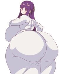 1girls fern_(sousou_no_frieren) huge_ass inakotho looking_back purple_hair sousou_no_frieren tagme