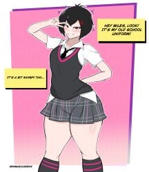 adult aged_up damascusdean dialogue into_the_spider-verse marvel marvel_comics peni_parker spider-man:_across_the_spider-verse spider-man:_into_the_spider-verse spider-man_(series) tagme thick_thighs