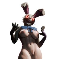 atumalaca_3d bowtie breasts bunny_costume female female_only five_nights_at_freddy's five_nights_at_freddy's:_security_breach human pubic_hair pussy solo solo_female tagme vanny_(fnaf) white_background