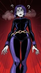 ai_art ai_assisted ai_generated ass belly belly_expansion big_ass big_belly big_breasts black_hair breasts curvy female goth hell nude pale_skin pregnant purple_eyes purple_hair raven raven_(dc) superhero teen_titans voluptuous voluptuous_female