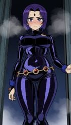 ai_art ai_assisted ai_generated ass belly belly_expansion big_ass big_belly big_breasts black_hair breasts curvy female goth hell nude pale_skin pregnant purple_eyes purple_hair raven raven_(dc) superhero teen_titans voluptuous voluptuous_female
