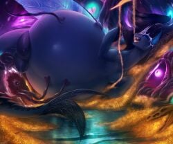 absurd_res anus bahnbahn belly big_belly big_teats black_body blue_eyes equid european_mythology fan_character female feral genitals ginormous_belly greek_mythology hasbro hi_res hippocampus huge_belly hyper hyper_belly hyper_pregnancy lying mammal marine my_little_pony mythology nipples on_side pregnant pregnant_female pregnant_feral sharp_teeth solo teats teeth vulva wings