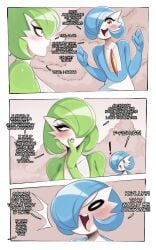 2girls before_sex blue_hair blush breasts english_text excited excited_female female female_focus female_only flat_chest fur furry gardevoir green_hair high_resolution medium_breasts nintendo no_sex open_mouth paid_reward pokemon pokemon_(species) red_eyes saltyxodium shiny_pokemon short_hair small_breasts tagme talking talking_to_another text very_high_resolution white_fur