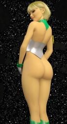 1girls 3d arisia_rrab ass back_view big_ass blonde_hair dc_comics female green_lantern_(series) knockkale pointy_ears solo