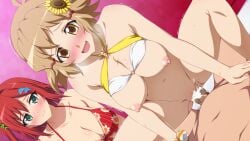 1boy 2girls dolphin_wave nude sakimiya_iruka senki_zesshou_symphogear sex straight tachibana_hibiki_(symphogear)