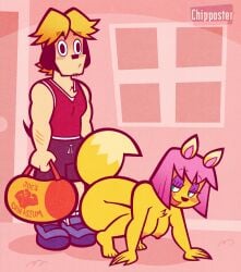 1boy 1girls animated ass breasts chipposter female furry humor male matt_major nude parappa_the_rapper paula_fox shaking_butt shorter_than_10_seconds sound_effects tagme video