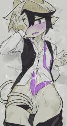 absurd_res after_masturbation after_orgasm animal_genitalia anthro blush blush_lines bodily_fluids bottomless bottomless_male clothed clothing cum cum_drip cum_on_chest cum_on_hand cum_on_own_chest cum_on_own_crotch cum_on_own_hand cum_on_own_penis cum_on_penis cum_on_self dipstick_tail distracting_watermark dripping emanata eyebrows fish genital_fluids genital_slit genitals grey_eyebrows hair heart_eyes heart_symbol hi_res high-angle_view kaltespur lying male marine markings multicolored_hair narrowed_eyes on_back open_mouth penis purple_blush purple_penis ray_(fish) solo stingray tail tail_around_own_leg tail_markings tapering_penis watermark