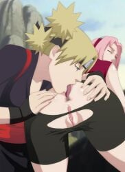 2girls anilingus anilingus_from_female anus ass ass_focus ass_grab big_ass big_butt blonde_hair clitoris closed_eyes clothed_female female female_only haruno_sakura headband lesbian_sex licking licking_ass looking_at_anus looking_at_ass naruto naruto_(classic) naruto_(series) naruto_shippuden oral pink_hair pussy rimjob rimming rimming_female sakura_haruno spread_anus spread_ass sticking_out_tongue tearing_pants temari yuri