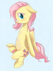 2014 blue_background blue_eyes cum cum_on_chest cum_on_face cum_on_stomach cutie_mark dickgirl equine feral flaccid fluttershy_(mlp) friendship_is_magic fur hair horse horsecock intersex looking_at_viewer mammal my_little_pony pegasus penis pink_hair plain_background pony solo wings yellow_fur zokkili