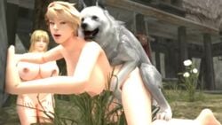 1boy 2girls 3d animated bestiality canine dog feral male/female no_sound public rochestedorm tieve video vindictus zoophilia