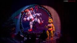 2boys 2girls 3d against_wall animated animatronic baby_(fnafsl) breasts circus_baby circus_baby_(fnaf) circus_baby_(original) cowgirl_position cum cum_in_pussy cum_inside female five_nights_at_freddy's five_nights_at_freddy's:_security_breach foursome green_eyes longer_than_30_seconds longer_than_one_minute male male/female new_year nipples nude nude_female nude_male riding robot robot_girl robot_on_human sex sound straddling super_elon tagme toy_chica toy_chica_(fnaf) vaginal_penetration video voice_acted