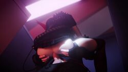 3d amateurthrowaway anal anal_penetration anal_sex animation bathroom blender brown_hair club dancer_outfit dancing gloves makoto_niijima music persona persona_5 persona_5:_dancing_star_night short_hair stand_and_carry_position standing_sex tagme upright_straddle video