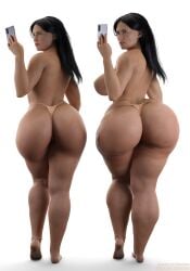 3d actress ass back_view big_ass big_breasts black_hair bottom_heavy breasts celebrity cellulite dat_ass demi_moore fat_ass female female_only girls grimmspring huge_ass long_hair nipples panties real_person selfie smartphone solo solo_female spankable_ass thick_thighs wide_hips
