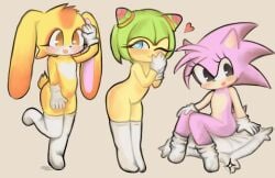 3girls 4kids_entertainment alien amy_rose bunny chibi classic_amy_rose cosmo_the_seedrian cream_the_rabbit cub cute female girl gloves_only half_dressed half_naked hedgehog kemono long_socks methkit nude petite pinup plant rabbit round_belly seedrian sega socks_only sonic_(series) sonic_the_hedgehog_(series) sonic_x stockings tms_entertainment