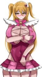 1girls absolutely_massive_dons blonde_hair blush breasts cleavage don_quixote_(limbus_company) eyebrows_visible_through_hair female female_only garter_belt garter_straps gigantic_breasts hair_ornament huge_breasts huge_heavy_quixotes leotard light-skinned_female light_skin limbus_company long_hair massive_breasts miniskirt project_moon shiny_skin smile soft_squishy_sancho solo sweat sweatdrop thick_thighs tied_hair twintails wide_hips www1_(artist) yellow_eyes