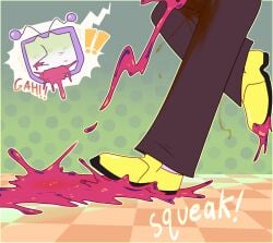 caught_off_guard cl0ckability deltarune digital_media_(artwork) puke sequence slipping tenna_(deltarune) urine vomit