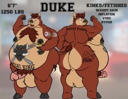 absurd_res anthro arm_tattoo armpit_hair ass back_tattoo balls belly belly_tattoo big_balls big_belly big_penis body_hair butt_tattoo chest_hair duke_(cartoonyshepherdnsfw) ear_piercing english_text facial_piercing genitals hi_res huge_balls male mammal moobs muscular nipple_piercing nipples nose_piercing nose_ring nude nude_male penis piercing pubes ring_piercing solo suid suine tattoo text warthog