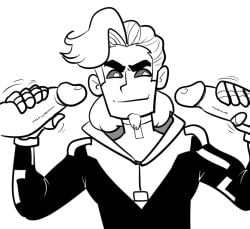 3boys art_request gay handjob male minecraft minecraft:_story_mode romeo_(mcsm) smug yaoi