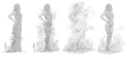 1boy 1girls disintegrating_clothes female male original panties sequence sketch statue topless topless_female wuulfenblade
