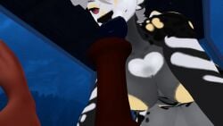 big_lips bimbo_lips black_lips furry furry_female horsecock huge_cock hyper_lips mrhighvoice open_legs plump_lips spread_legs sweat teasing_with_mouth vrchat yellow_nipples