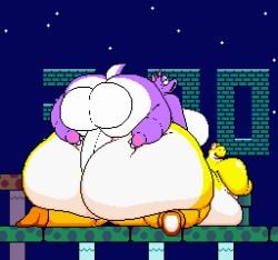 anthro bad_anatomy balls big_ass big_balls big_breasts big_penis breasts bubble_butt chip_at_night female futanari gale_(chip_at_night) huge_ass huge_breasts huge_cock mario_(series) overweight penis pixel_(artwork) pixel_art tagme thick_thighs wide_hips yoshi