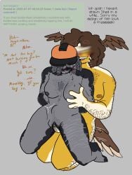 art_request belly_bulge builderman builderman_(forsaken) checking_on_partner closed_eyes eyes_not_visible hand_on_breast shedletsky shedletsky_(forsaken) sitting sitting_on_lap sweating thrusting_into_pussy