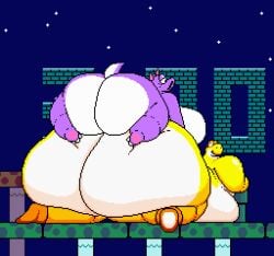 bad_anatomy big_ass big_belly big_breasts breasts bubble_butt chip_at_night female gale_(chip_at_night) huge_ass huge_breasts hyper_ass hyper_butt mario_(series) massive_ass massive_butt obese obese_anthro obese_male overweight pixel_(artwork) pixel_art purple_body tagme thick_thighs wide_hips yellow_body yoshi