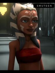 ahsoka_tano ai_generated animated clone_wars flashing_breasts hi_res highres on_model orange_skin showing_breasts smutgen star_wars tagme titty_drop togruta tubetop video