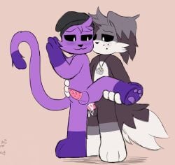 anthro anthro_on_anthro anthro_only catnap catnap_(poppy_playtime) critters_(poppy_playtime) domestic_cat eli_744_(artists) feline feline furry_only no_humans oc ocs poppy_playtime poppy_playtime_(chapter_3) purple_fur purple_skin sex smiling_critters tagme