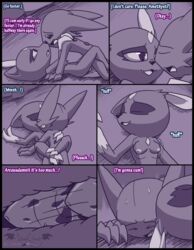 blush breasts closed_eyes comic female furry male nintendo nipples no_humans pokemon pokemon_(species) sableye smile sneasel sweat tagme text vibrantechoes video_games