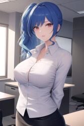 ai_generated azur_lane blue_hair large_breasts st._louis_(azur_lane)