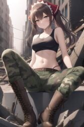 ai_generated alicia_melchiott brown_hair combat_boots military valkyria_chronicles