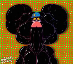 big_balls big_boner big_muscles big_pecs big_penis black_fur hat hyper_muscles klonoa muscular muscular_body muscular_furry naked namco sweat sweating wowthisisgreat_(artist)