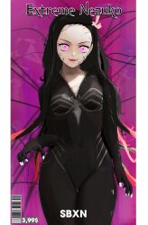 comic_cover crossover demon_slayer kamado_nezuko kimetsu_no_yaiba marvel marvel_comics price sbxn small_breasts source_filmmaker symbiote symbiote_suit venom_(marvel) venomized wide_hips