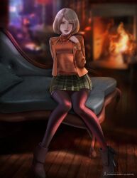 2d ashley_graham blonde_female blonde_hair capcom female full_color fully_clothed illasvyel no_penetration resident_evil solo solo_female tagme white_female