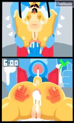 animatronic animatronic_female animatronic_girl anus ass_bigger_than_head asshole big_ass big_balls big_breasts big_butt big_penis breasts cheelseydraw comic cum cum_in_ass cum_inside cumflation destroyed_anus donut_anus excessive_cum five_nights_at_freddy's freddy_fazbear's_pizzeria_simulator glamrock_bonnie_(fnaf) golden_freddy_(fnaf) nipples robot robot_girl shortstack straight