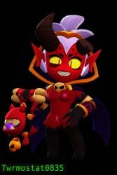 3d accurate_art_style blender_(software) brawl_stars demon_willow_(brawl_stars) twrmostat0835 willow_(brawl_stars)