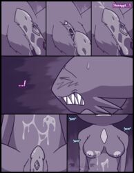 blush breasts closed_eyes comic female furry male nintendo nipples no_humans pokemon pokemon_(species) sableye smile sneasel sweat tagme text vibrantechoes video_games