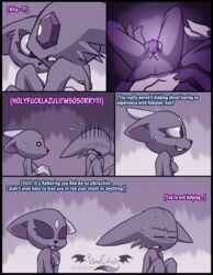 balls blush breasts closed_eyes comic cuddling female furry male nintendo nipples no_humans penis pokemon pokemon_(species) sableye smile sneasel sweat text vibrantechoes video_games