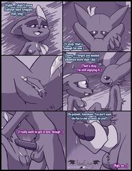 blush breasts closed_eyes comic female furry male nintendo nipples no_humans pokemon pokemon_(species) sableye smile sneasel sweat tagme text vibrantechoes video_games