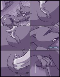 blush breasts closed_eyes comic female furry male nintendo nipples no_humans pokemon pokemon_(species) sableye smile sneasel sweat tagme text vibrantechoes video_games