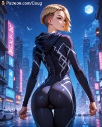 1girls ai_assisted ai_generated asymmetrical_hair blonde_hair blue_eyes coug cougwe gwen_stacy light-skinned_female marvel marvel_comics petite pussy skin_tight slim_waist small_breasts spider-gwen spider-man_(series) stable_diffusion thigh_gap thighs