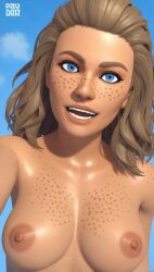 1girls 3d abby_(wii_sports) ai ai_generated blue_eyes breasts dark_blonde_hair female female_only freckles freckles_on_breasts freckles_on_face freckles_on_shoulders looking_at_viewer mii naked naked_female nintendo nipples nude nude_female open_mouth quinzo11 self_upload smile teeth wii wii_sports